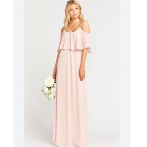 NEW Show Me Your MuMu Caitlin Ruffle Maxi Dress in Blush Pink